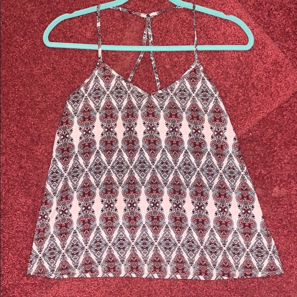 pink tank with design